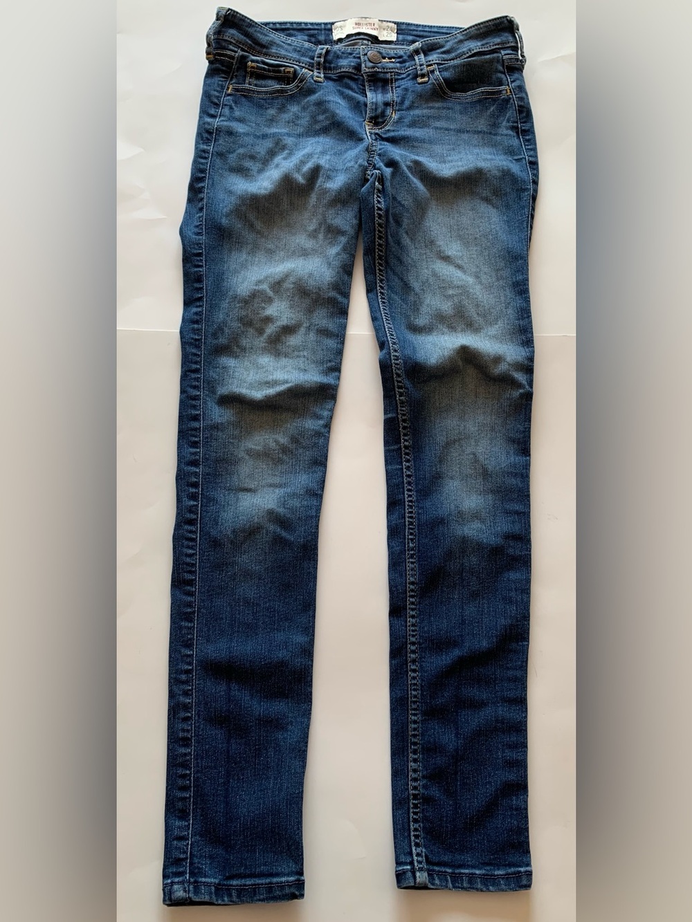 Hollister Super Skinny Low Rise Jeans Womens Size 0S 0 Short 24x29 Blue Denim
